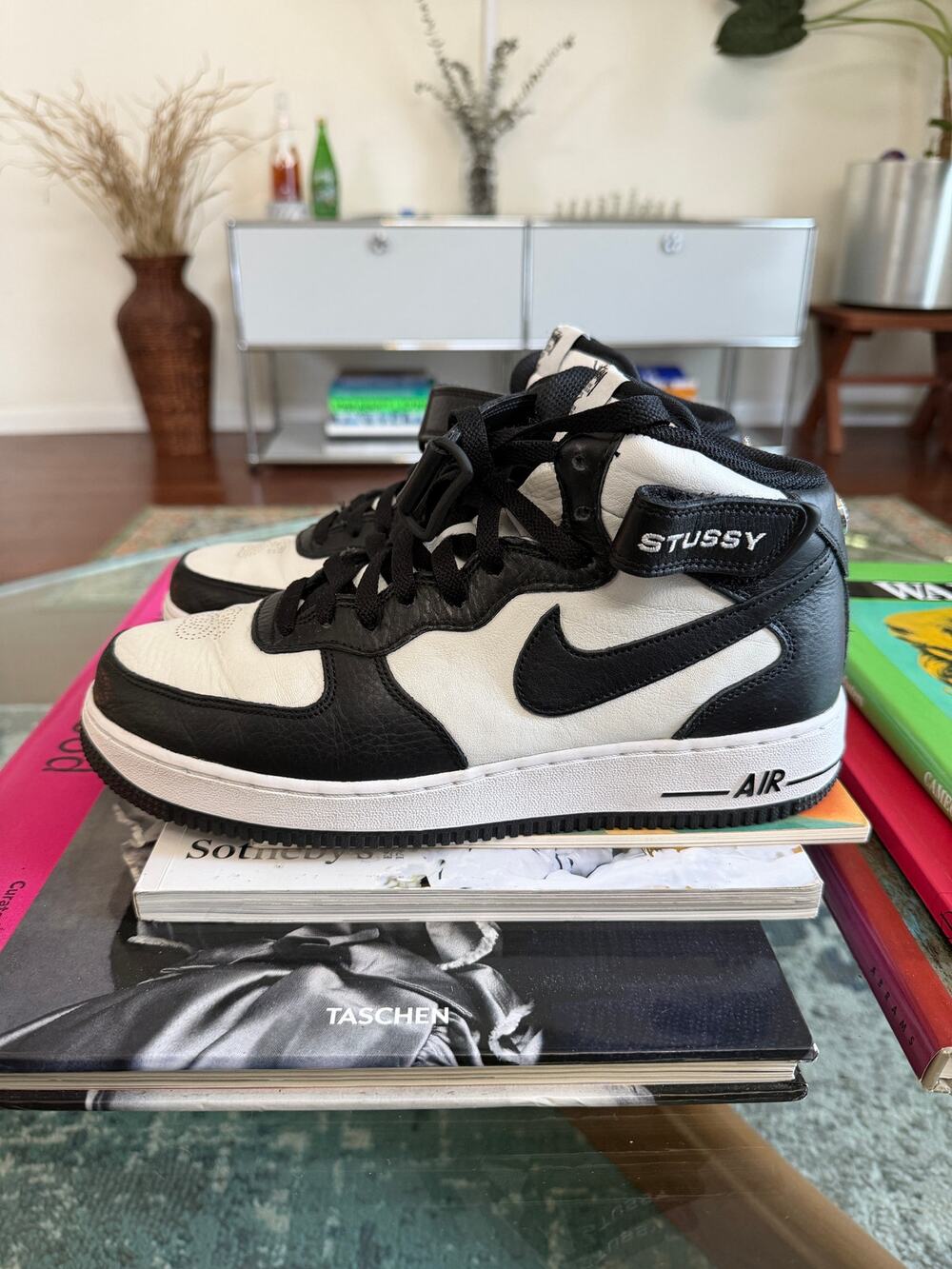 Stussy x Nike Air Force 1 Mid Black White DJ7840-002